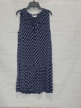 beachlunchlounge Navy and White Printed Sleeveless Midi Dress